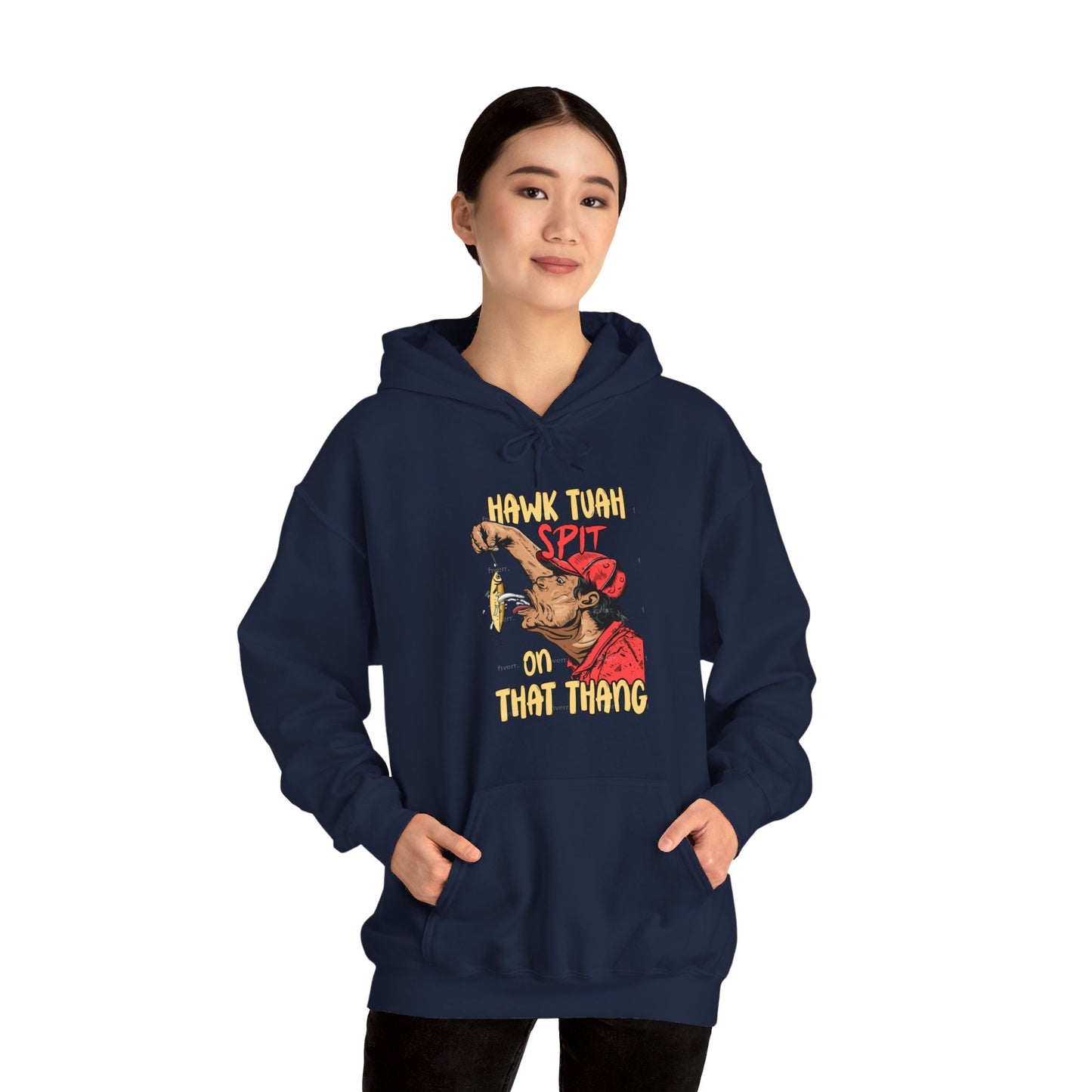 Hawk Tuah Spit On That Thang - Guy Spitting on Lure - Unisex Heavy Blend Hoodie