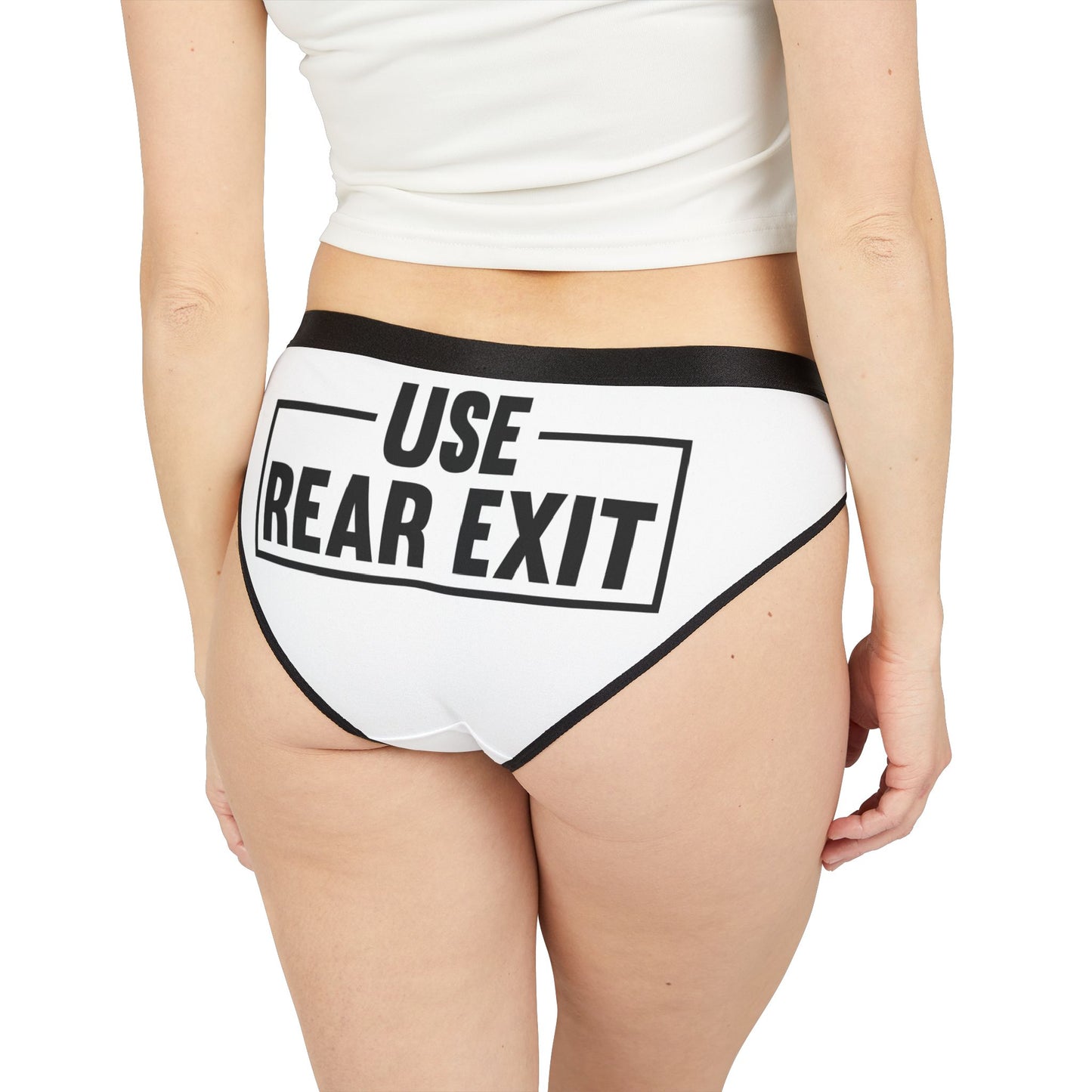 Use Rear Exit - White - Women's Underwear (AOP)