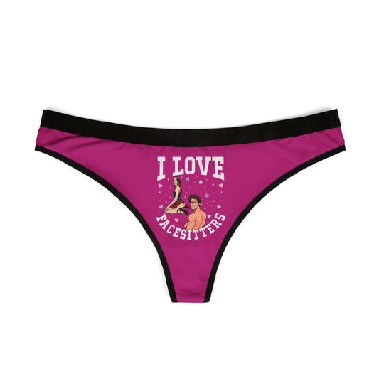 I Love Facesitters - Pink - Women's Thongs (AOP)