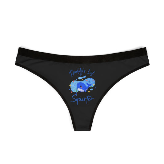 Daddy's Lil Squirter - Black - Women's Thongs (AOP)